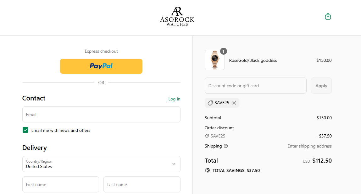 Coupon proof SAVE25