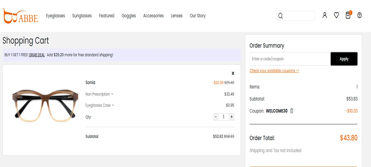 Coupon proof WELCOME30