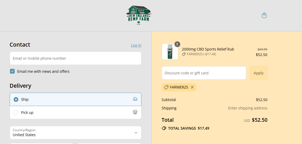 Coupon proof FARMER25