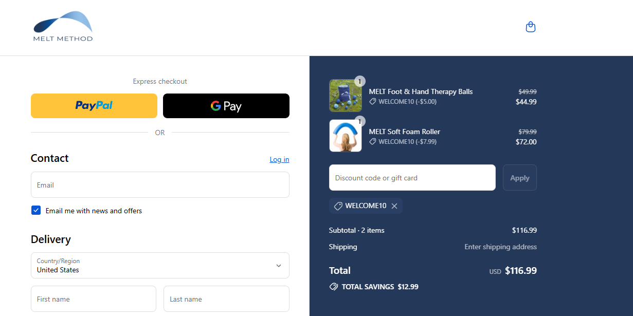 Coupon proof WELCOME10