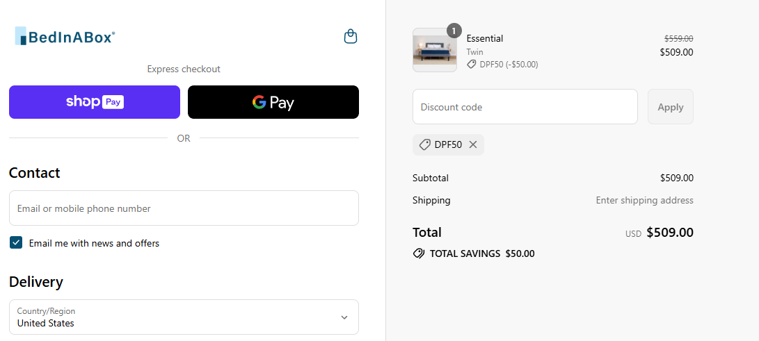 Coupon proof DPF50