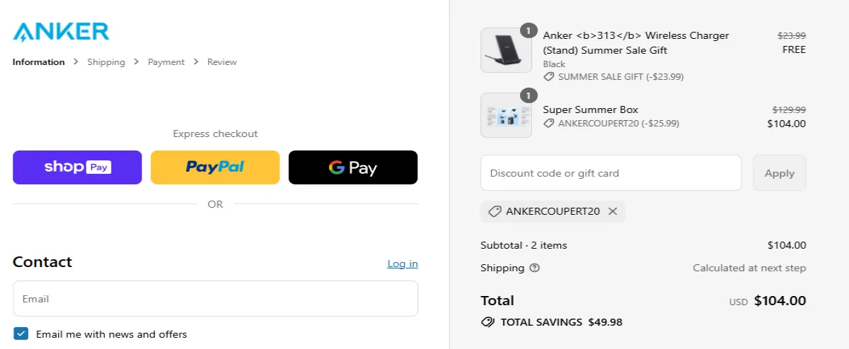Coupon proof ANKERCOUPERT20