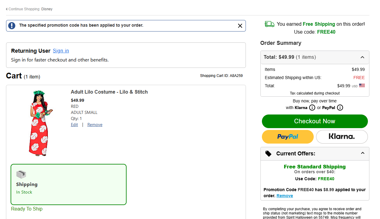 Coupon proof FREE40
