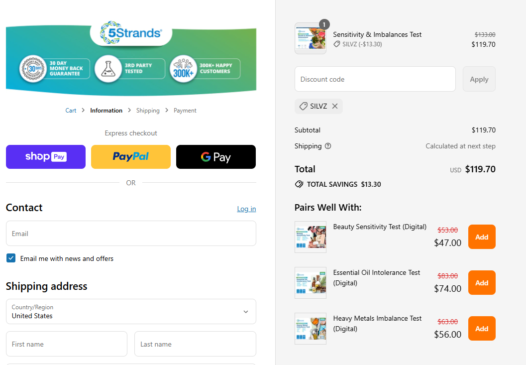 Coupon proof SILVZ