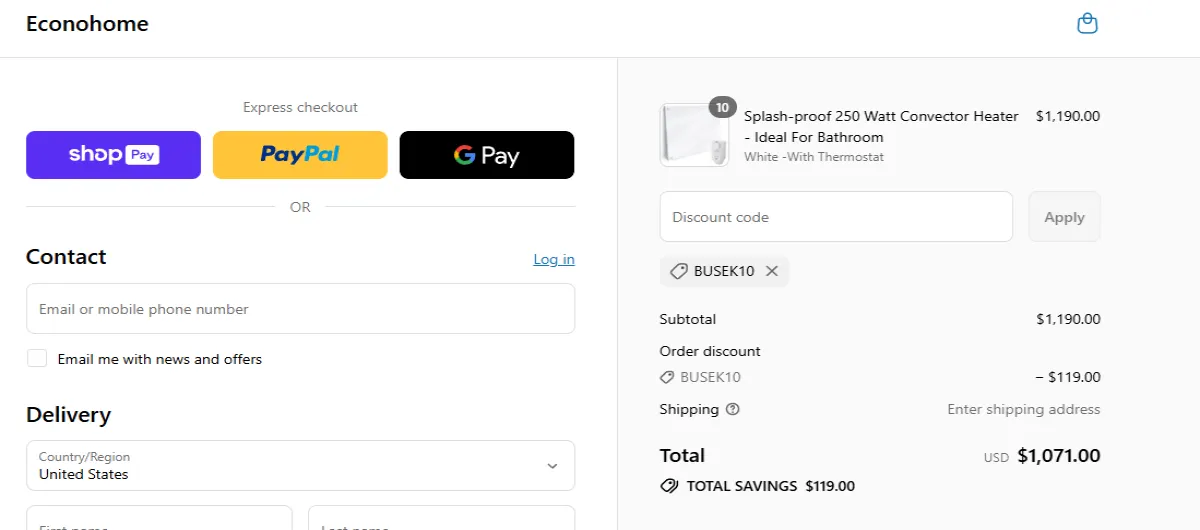 Coupon proof BUSEK10