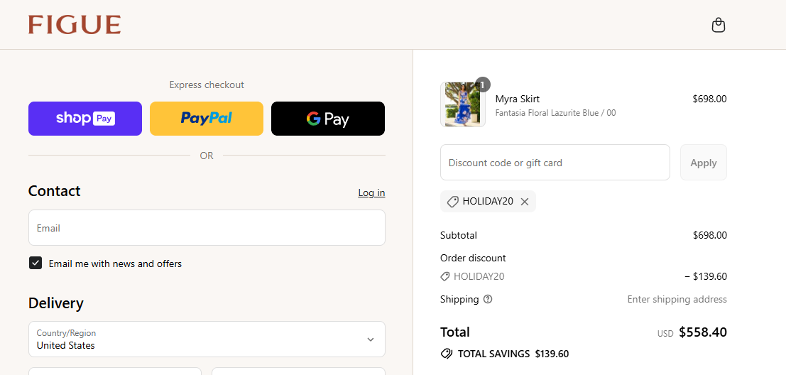 Coupon proof HOLIDAY20