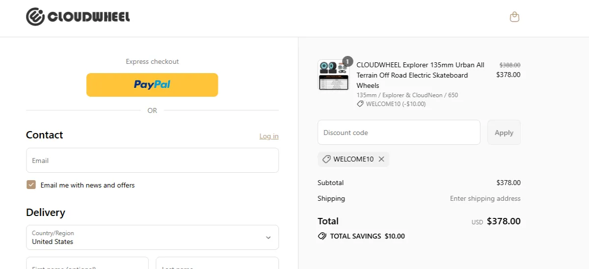 Coupon proof WELCOME10