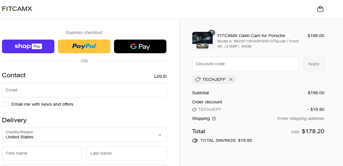 Coupon proof TECHJEFF