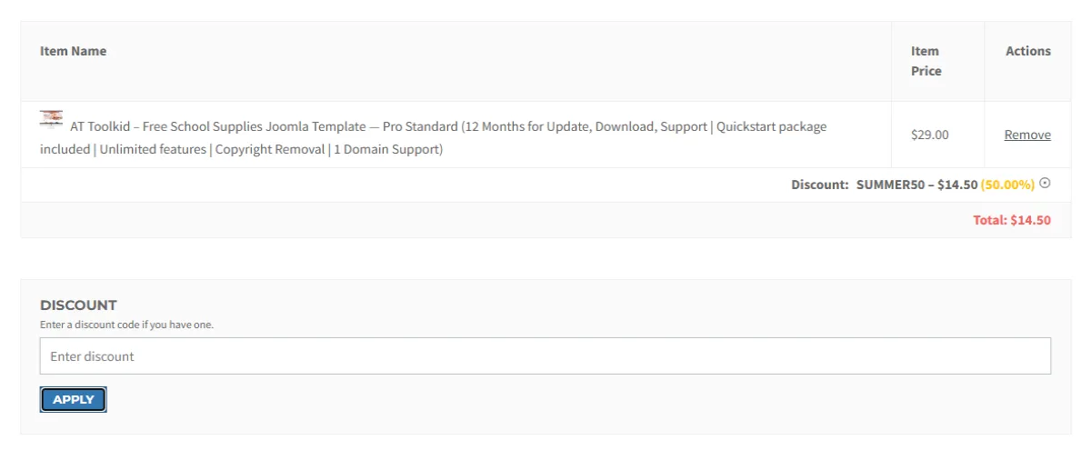 Coupon proof SUMMER50