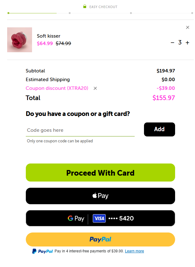 Coupon proof XTRA20