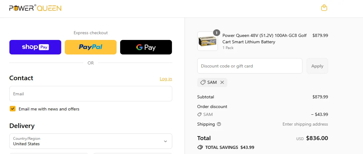Coupon proof SAM