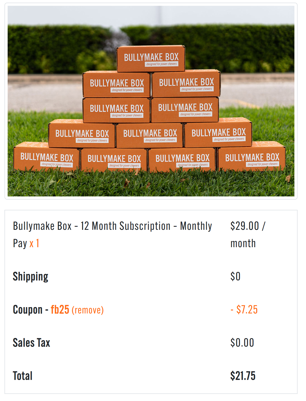 Coupon proof FB25