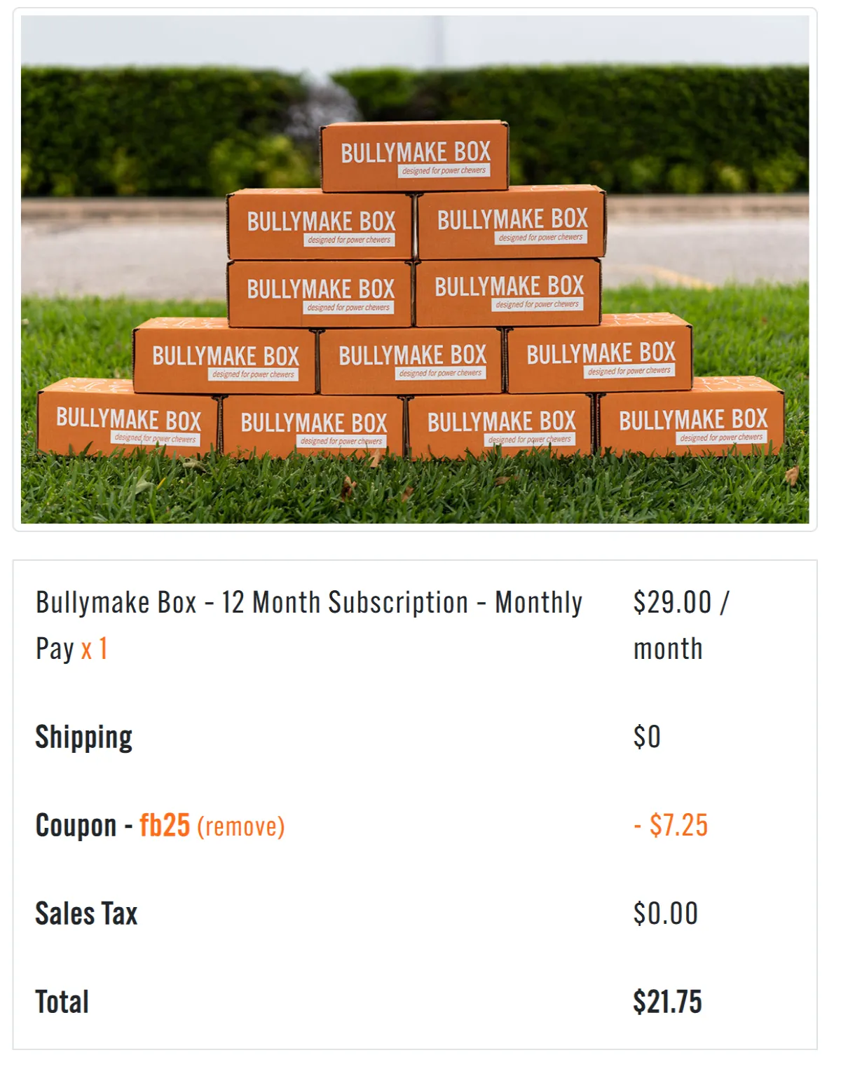 Coupon proof FB25