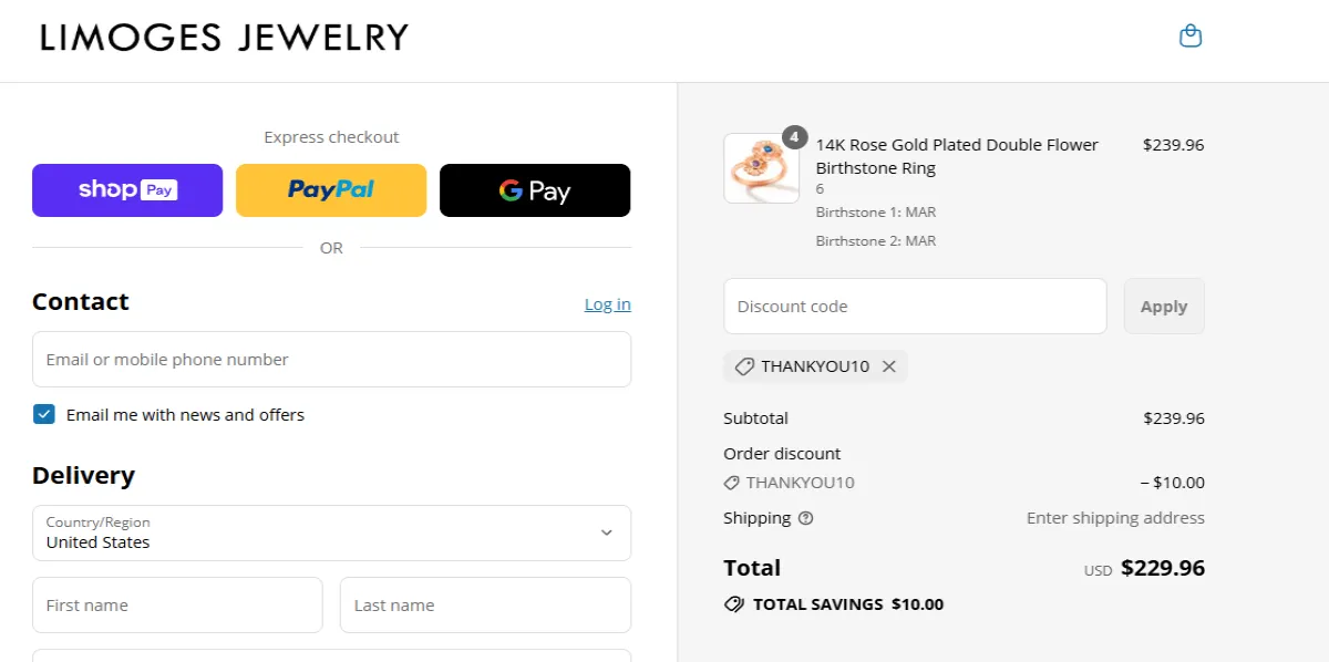 Coupon proof THANKYOU10