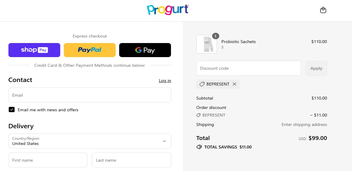 Coupon proof BEPRESENT