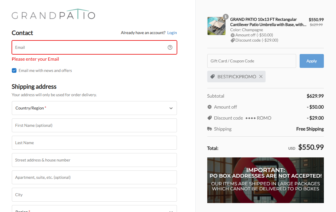 Coupon proof BESTPICKPROMO