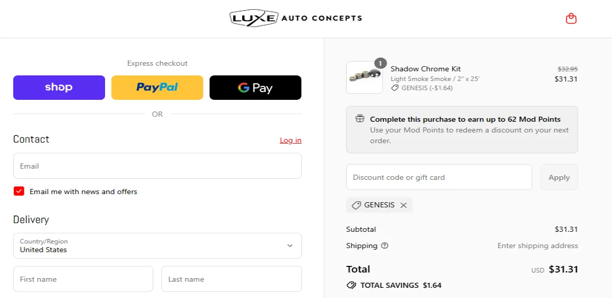 Coupon proof GENESIS