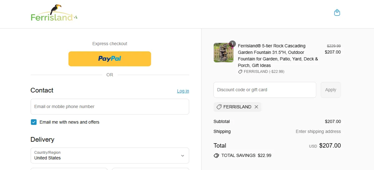 Coupon proof FERRISLAND