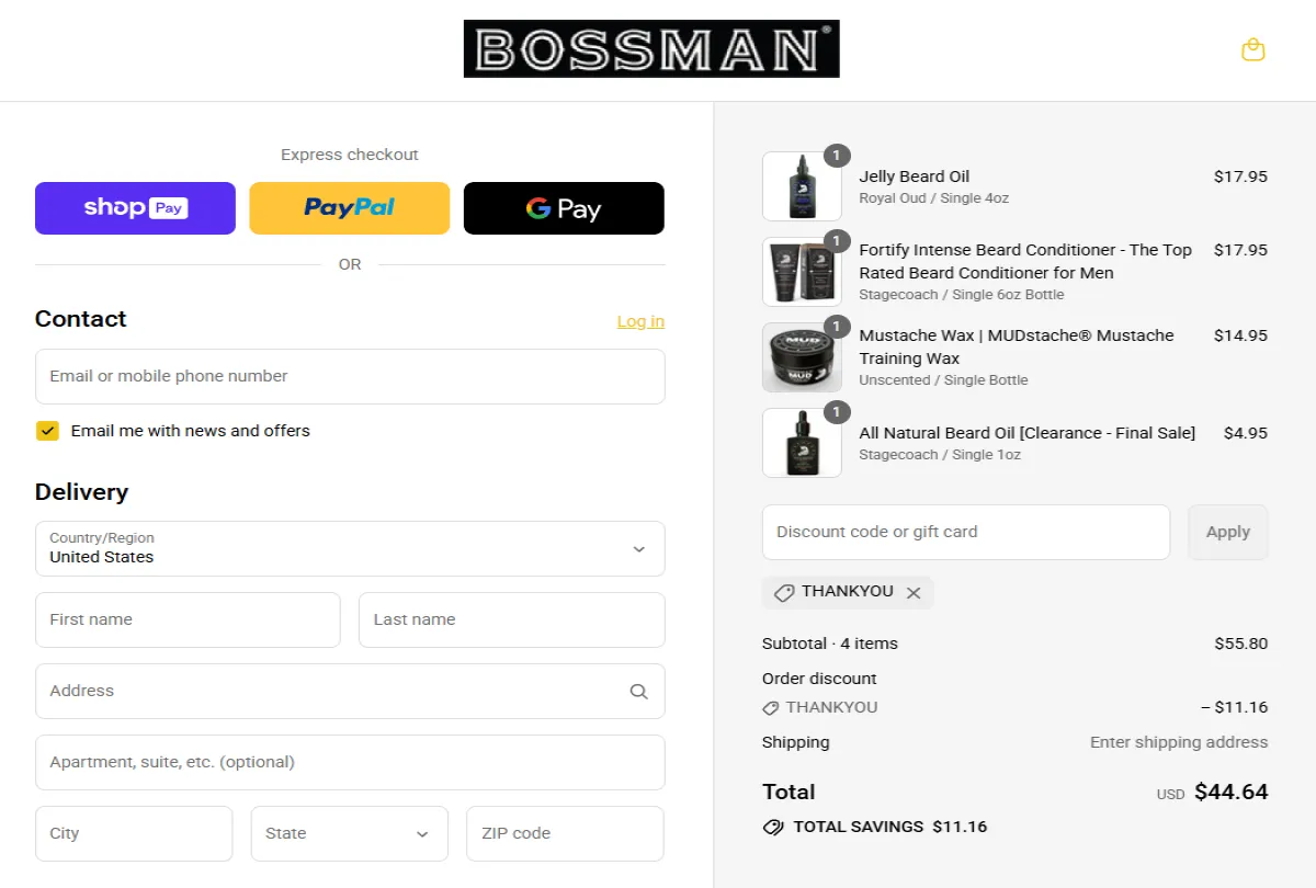 Coupon proof THANKYOU