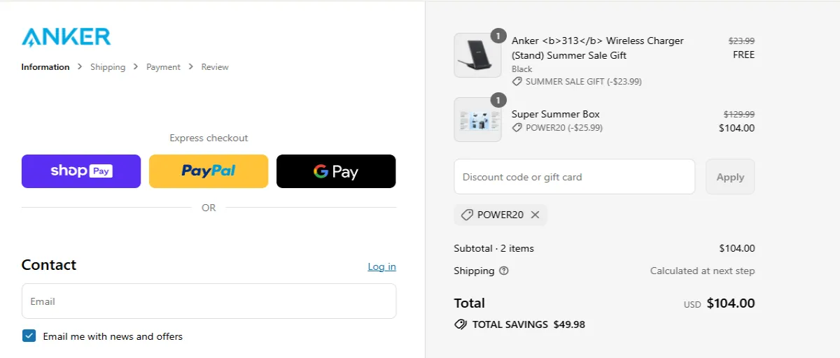 Coupon proof POWER20