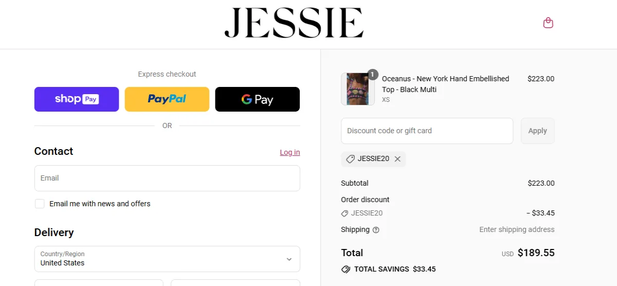 Coupon proof JESSIE20