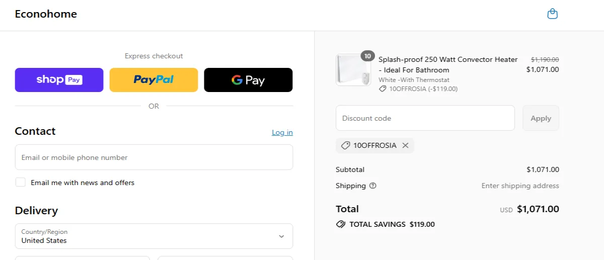 Coupon proof 10OFFROSIA