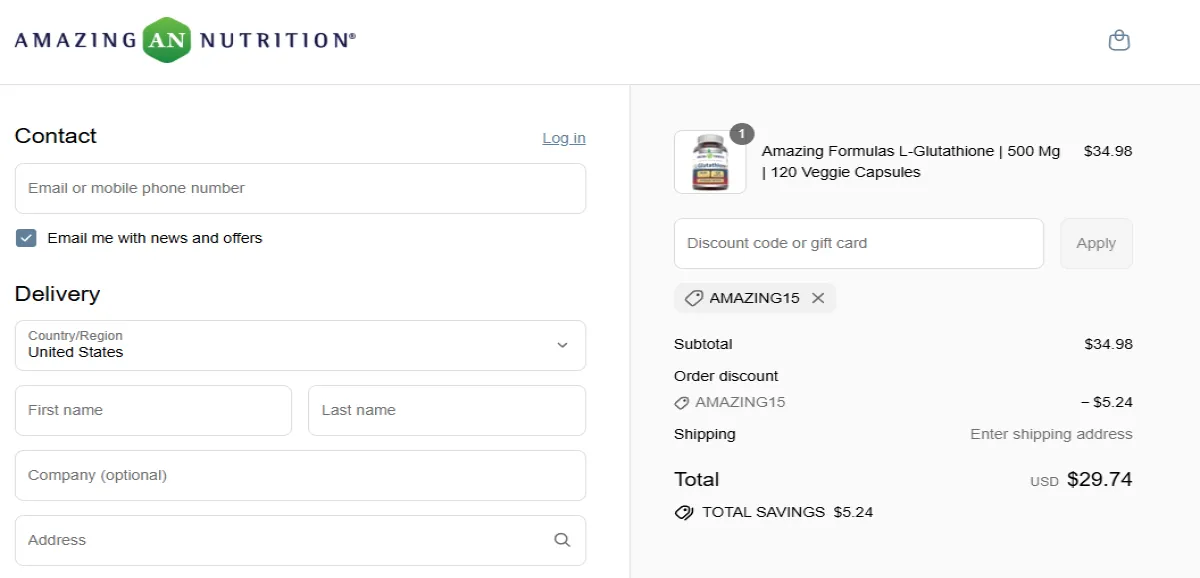 Coupon proof AMAZING15