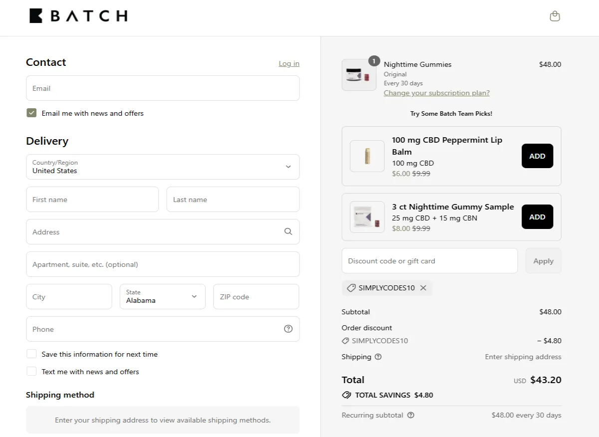 Coupon proof SIMPLYCODES10