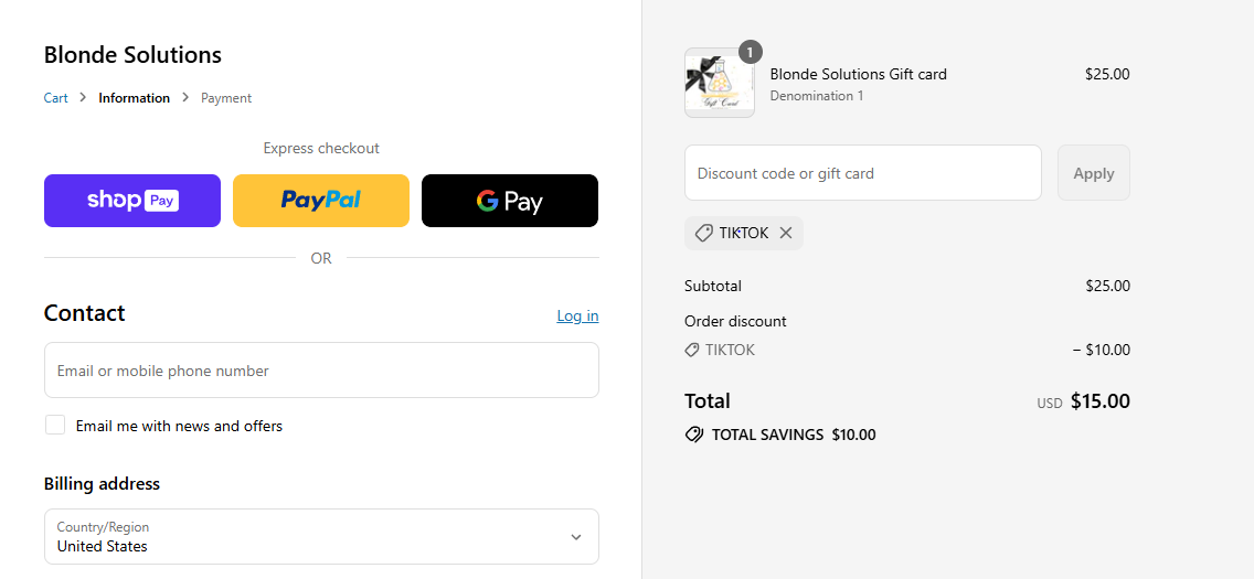 Coupon proof TIKTOK