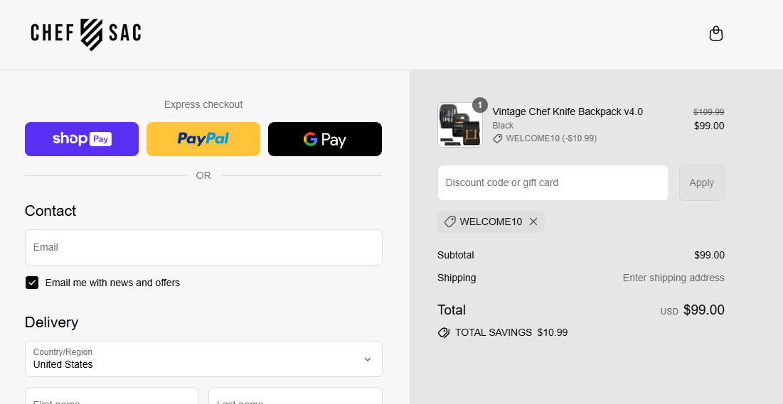 Coupon proof WELCOME10