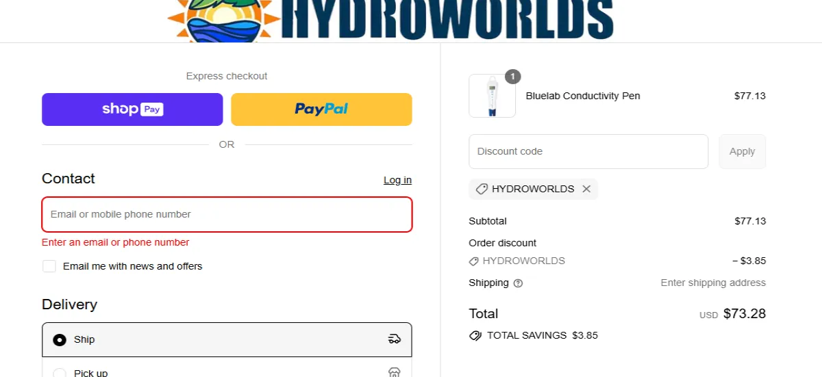 Coupon proof HYDROWORLDS