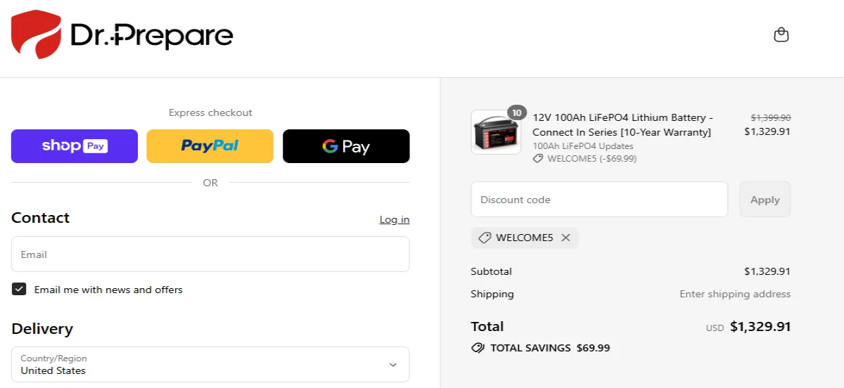 Coupon proof WELCOME5
