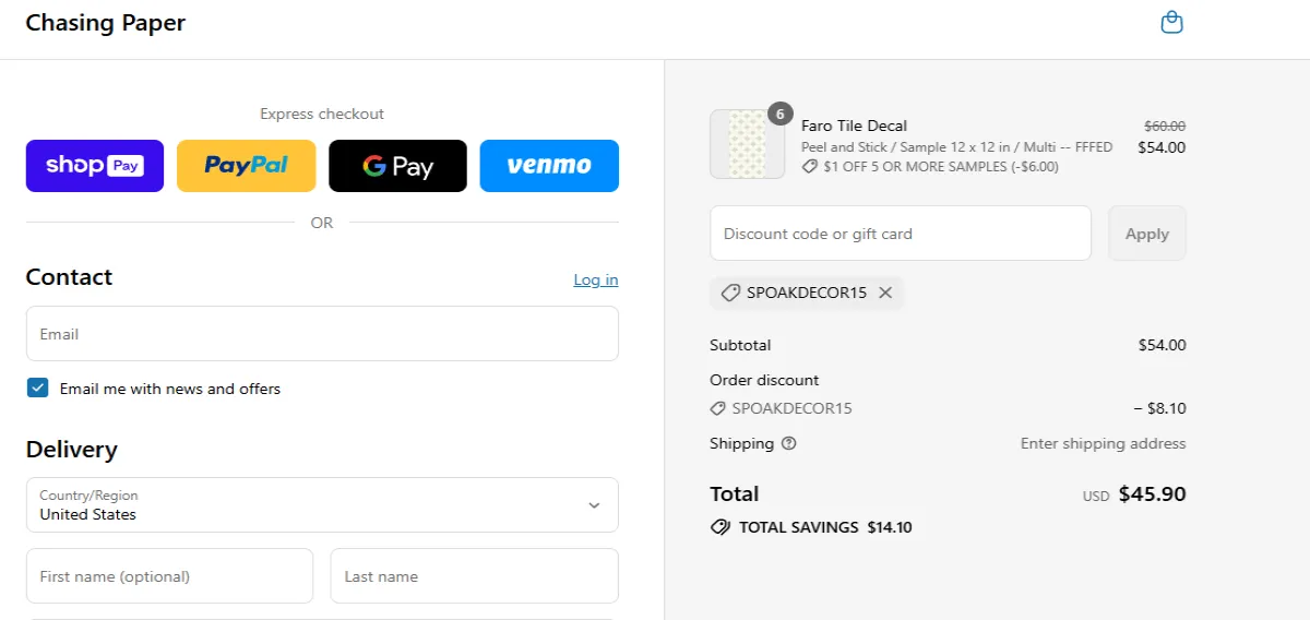 Coupon proof SPOAKDECOR15