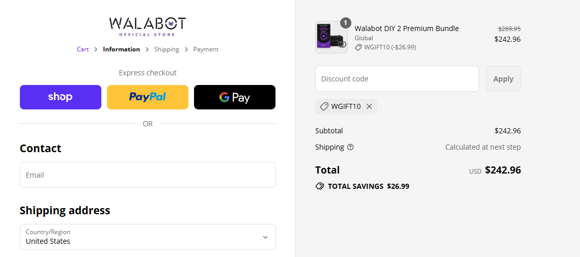 Coupon proof WGIFT10