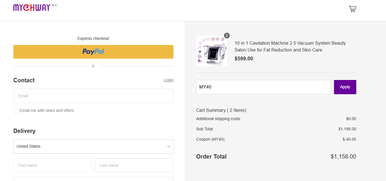 Coupon proof MY40