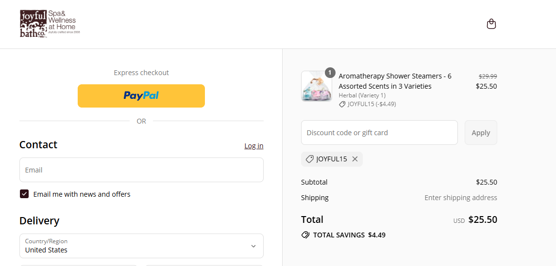 Coupon proof JOYFUL15