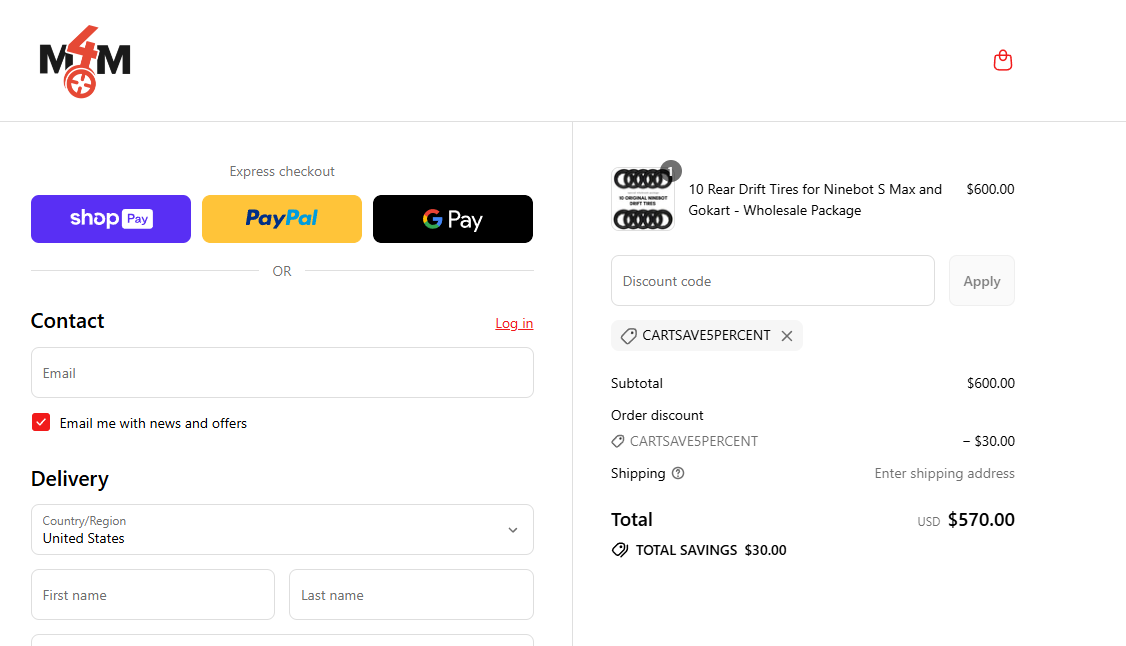 Coupon proof CARTSAVE5PERCENT
