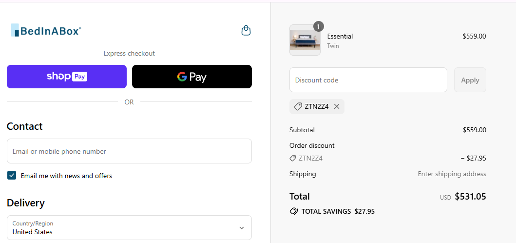Coupon proof ZTN2Z4
