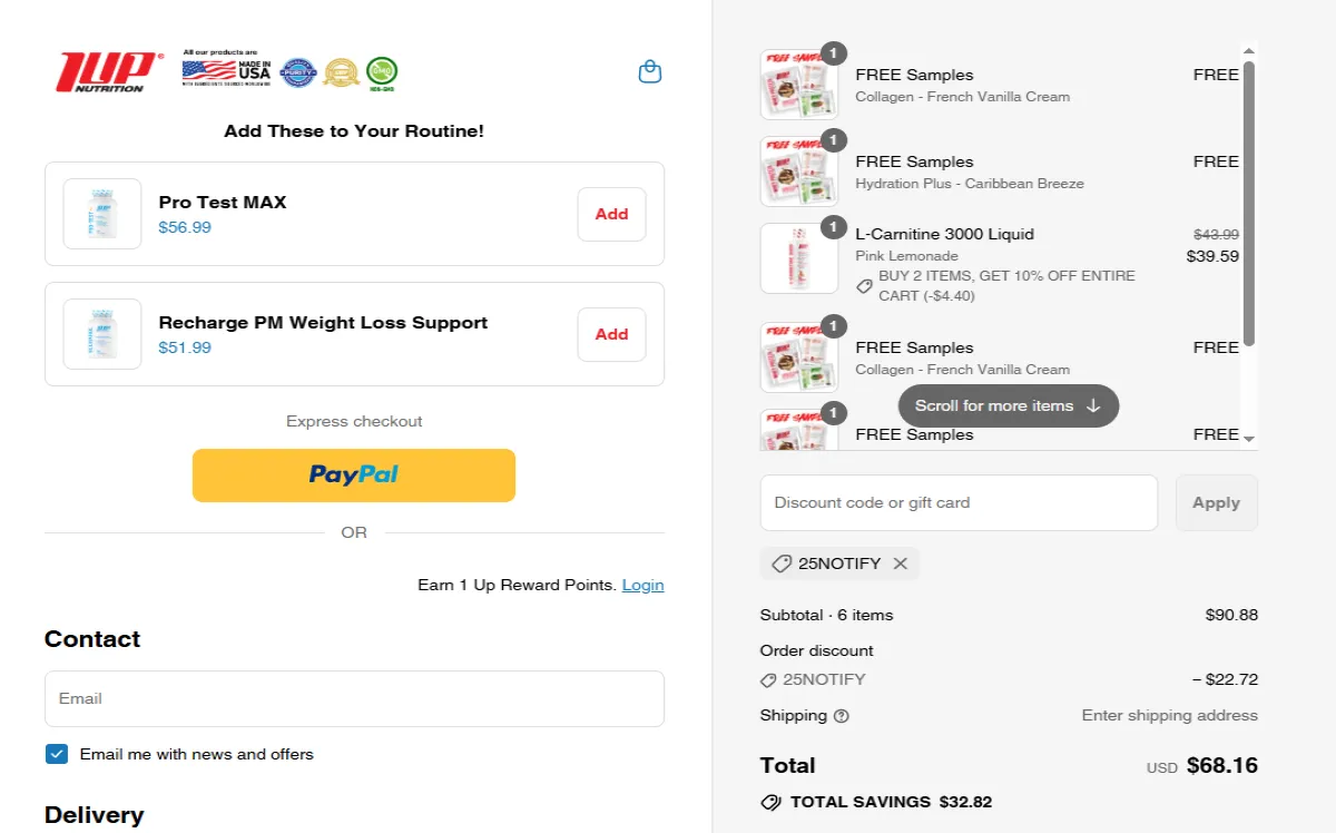 Coupon proof 25NOTIFY