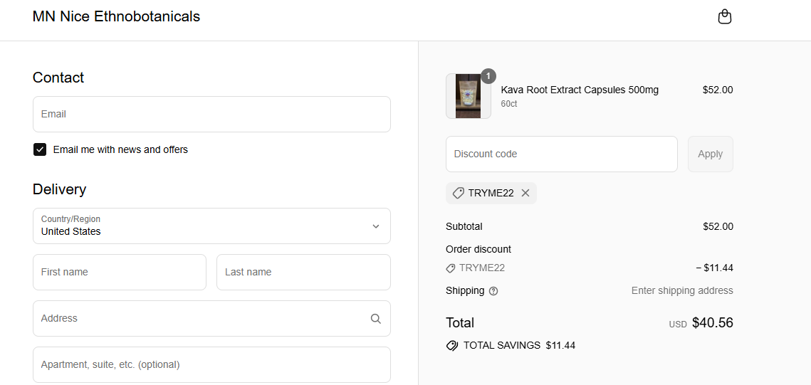 Coupon proof TRYME22
