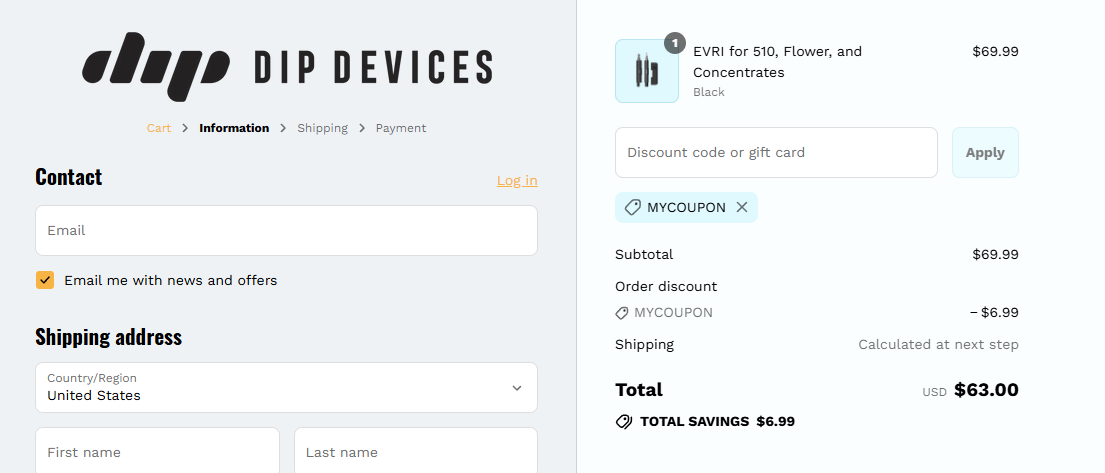 Coupon proof MYCOUPON