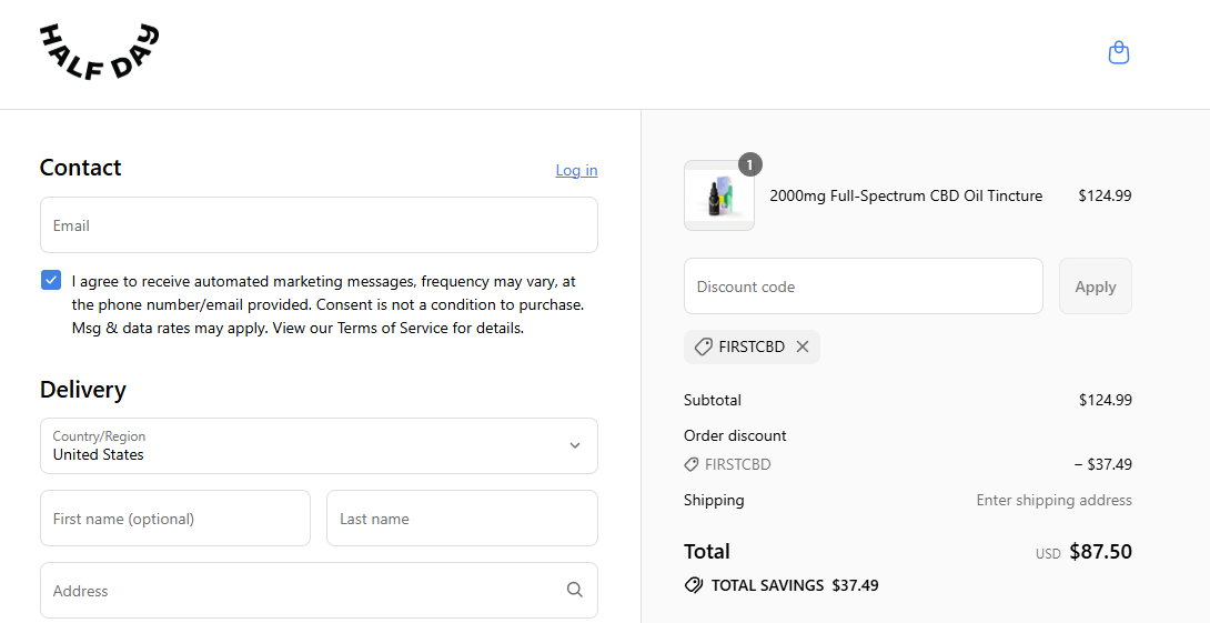Coupon proof FIRSTCBD