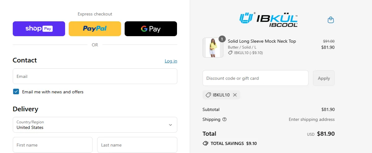 Coupon proof IBKUL10