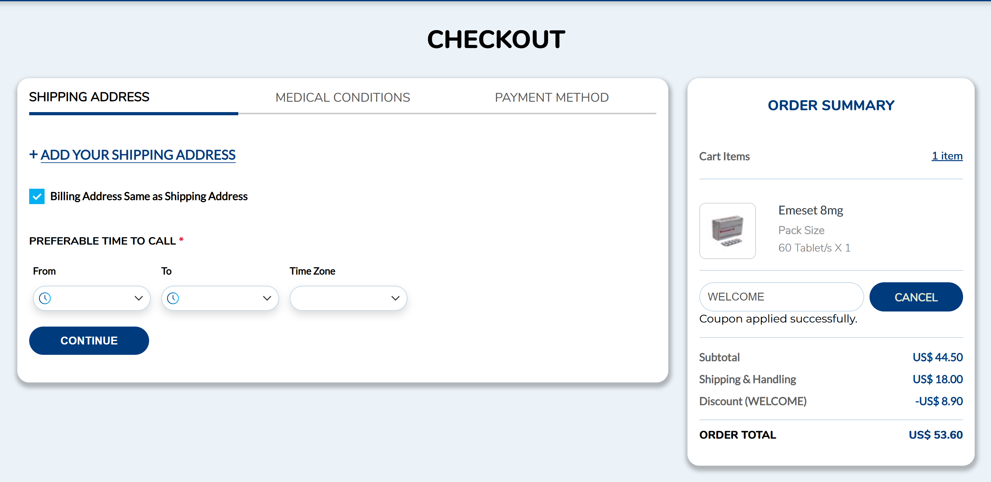Coupon proof WELCOME