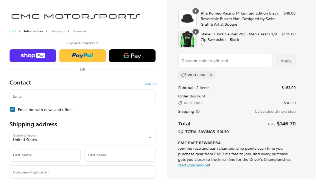 Coupon proof WELCOME