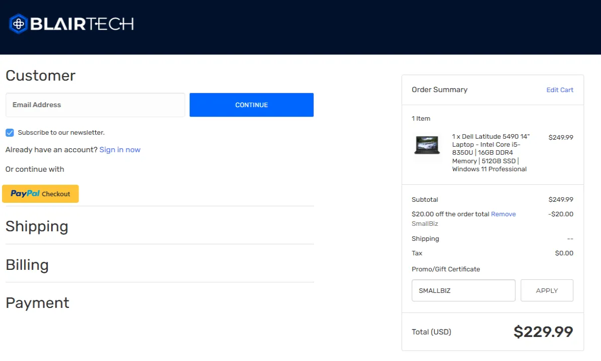 Coupon proof SmallBiz