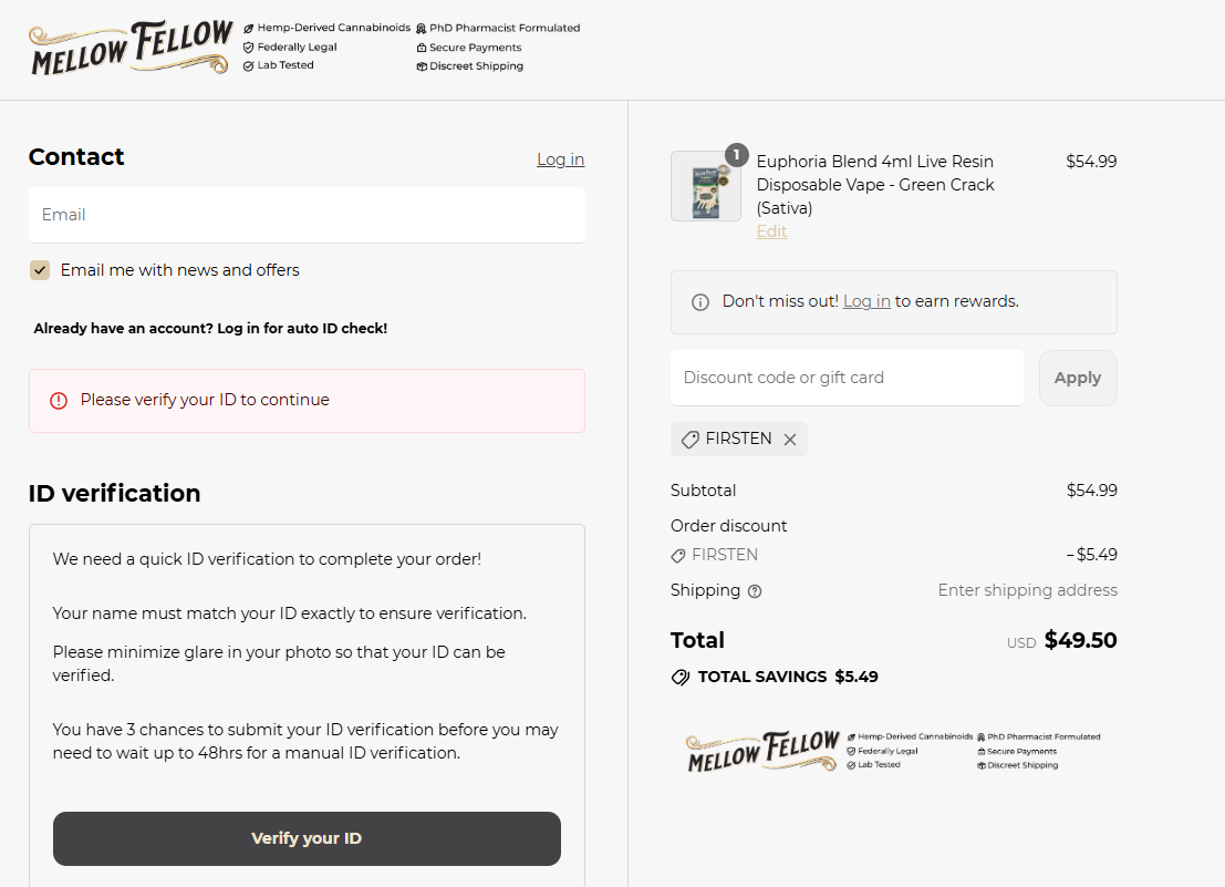 Coupon proof FIRSTEN