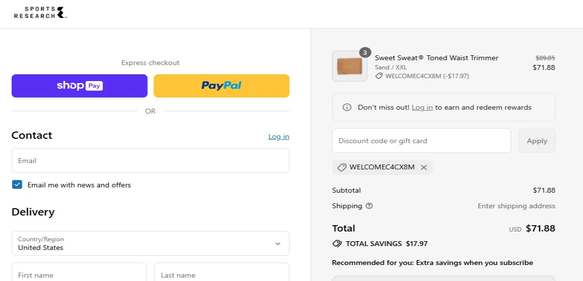 Coupon proof WELCOMEC4CX8M