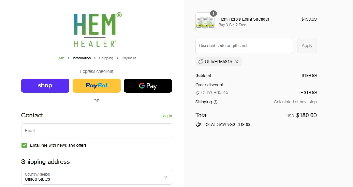 Coupon proof OLIVER65815