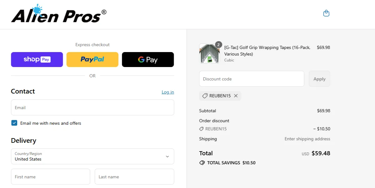 Coupon proof REUBEN15